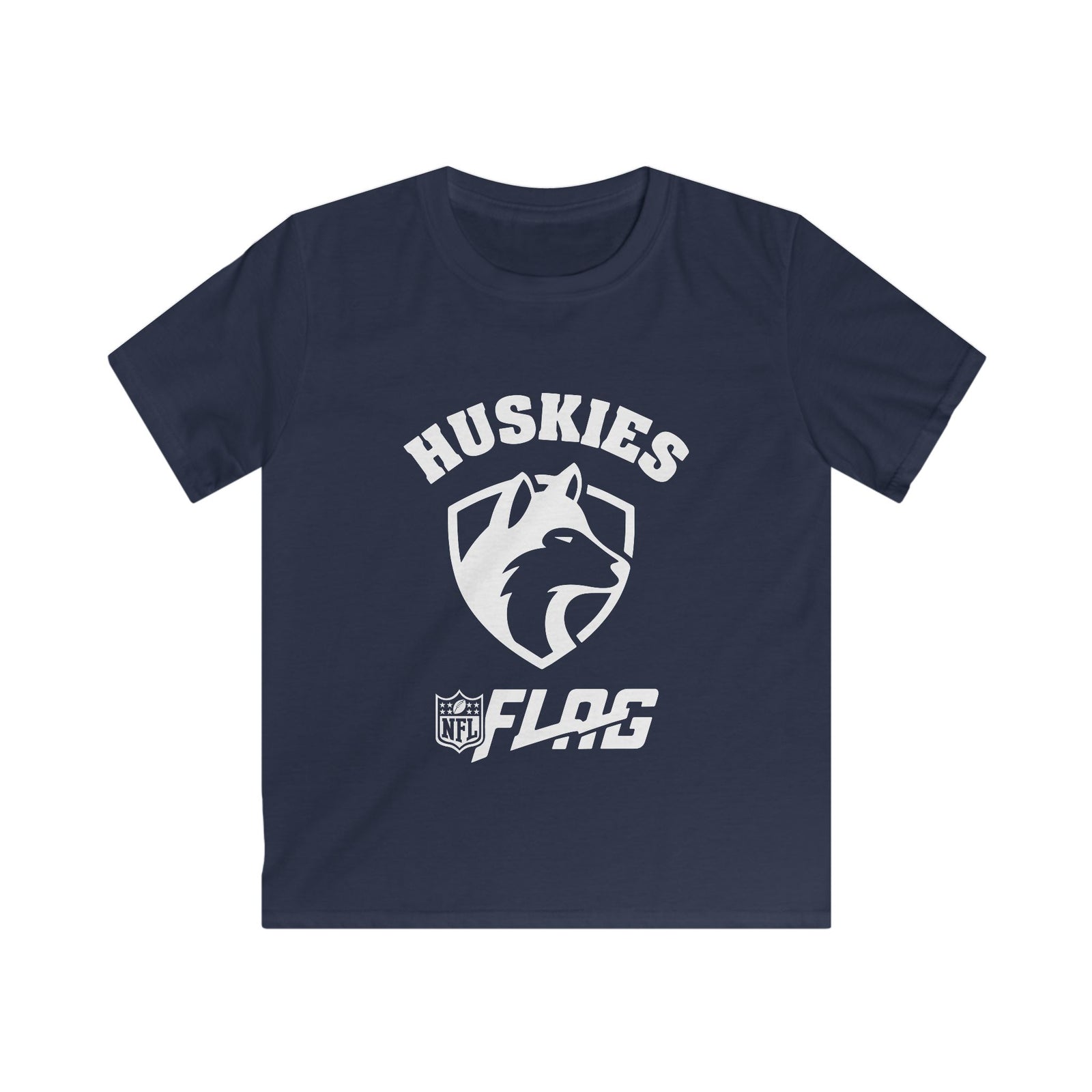 Youth Huskies Flag Football - Softstyle T-Shirt Volume | Suamico, WI