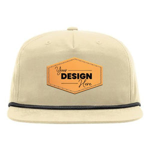 A Richardson 256 Umpqua Rope snapback hat with an orange patch, made of cotton/nylon.