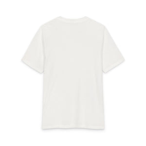 The Printify 2026 Bode Summer Bootcamp - Cali Sunset T-Shirt (DM130 Tri Blend) is a lightweight, plain white short-sleeve tee, displayed from the back against a white background.