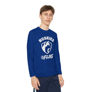 Youth Huskies Flag Football - Unisex Lightweight Long Sleeve Tee - Dri Fit Style Volume | Suamico, WI
