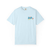 The BODE Summer Camp T-Shirt 2026 by Printify features a light blue heavyweight cotton build, “Life’s Better Together” print and flower graphic on the left chest, plus durable double-needle stitching for lasting wear.