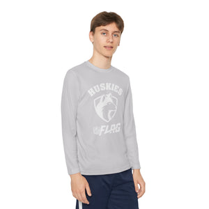 Youth Huskies Flag Football - Unisex Lightweight Long Sleeve Tee - Dri Fit Style Volume | Suamico, WI
