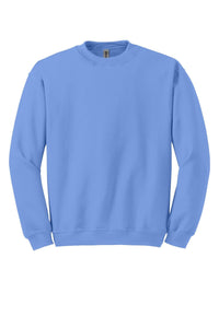 Experience the ultimate comfort with the Gildan Heavy Blend Crewneck Sweatshirt 18000. Expertly crafted by Gildan, this plain blue sweatshirt features a durable 50/50 cotton-poly blend, offering both style and warmth for everyday wear against a crisp white backdrop.