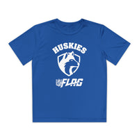 Youth Huskies Flag Football - Moisture Wicking Dri Fit Style Performance Tee Volume | Suamico, WI
