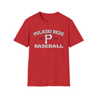Show your hometown pride with the Printify P Reds Baseball Est. 1978 Unisex Softstyle T-Shirt, featuring a bold "P" and classic design. This soft cotton tee is perfect for any fan of vintage style and baseball.