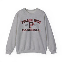 Show your team spirit in the P Reds Baseball Est. 1978 unisex crewneck by Printify, featuring maroon text and a bold "P" on a soft Heavy Blend™ cotton blend for all-day comfort.