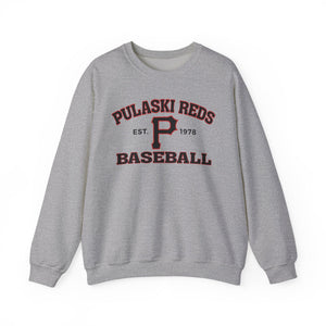 Show your team spirit in the P Reds Baseball Est. 1978 unisex crewneck by Printify, featuring maroon text and a bold "P" on a soft Heavy Blend™ cotton blend for all-day comfort.