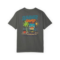 The BODE Summer Camp T-Shirt 2026 by Printify features a beach graphic with palm trees, sun, and can, plus “Summer camp” and “Life's Better Together.” Made from heavyweight Comfort Colors 1717 cotton for lasting comfort. Unisex fit.