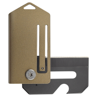 The Bison River Custom Laser Engraved 2" Everyday Carry Knife features a compact folding design, metallic gold handle, and partially exposed black blade—perfect for corporate gifts or promotional giveaways, shown on a white background.