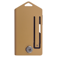 The Bison River 2" Everyday Carry Knife, custom laser engraved for promotional giveaways or corporate gifts, features a compact rectangular design, partial blade exposure slot, and a secure screw near the bottom.