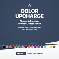 Graphic advertising Kodiak Wholesale's Colored Tumbler Upcharge (per unit), featuring premium powder-coated colors beyond standard options. Ideal for pack builder customization with a clear per-unit price note.