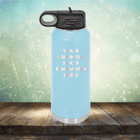 Custom water bottles with business logo laser engraved branded flip top straw 32oz bottle baby blue