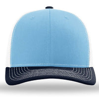 A Richardson 112 Snapback Trucker Cap with a pre-curved visor on a white background.