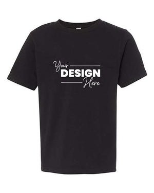 Next Level Youth T-Shirt 100% Cotton by Next Level, featuring "Your Design Here" printed in white across the chest area, perfect for bulk customization.