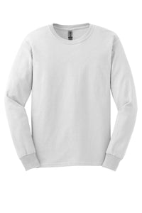 A (Pack of 36) Gildan 100% US Cotton Long Sleeve T-Shirt 2400, custom screen printed logo included, is laid flat on a white background.