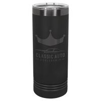 This sleek promotional gift, a "NEW - ION Plated Tumbler" by Kodiak Coolers, features a unique Ghost Black & Rose Gold engraving with a crown and car logo, labeled "Classic Auto Dealership," perfect for showcasing your style while enjoying your favorite drink.