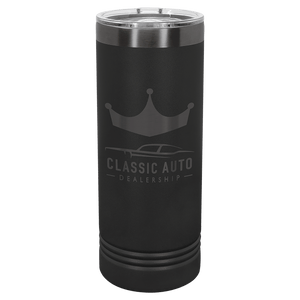 This sleek promotional gift, a "NEW - ION Plated Tumbler" by Kodiak Coolers, features a unique Ghost Black & Rose Gold engraving with a crown and car logo, labeled "Classic Auto Dealership," perfect for showcasing your style while enjoying your favorite drink.