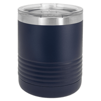 Insulated Kodiak Coolers 10 oz navy blue tumbler with a clear lid, featuring a double-walled design for temperature retention, ideal as a promotional gift.