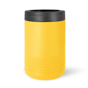 A yellow Kodiak Coolers can cooler with your logo laser engraved on it, named Custom Standard Can Holder with your Logo or Design Engraved - Special Bulk Wholesale Volume Pricing.