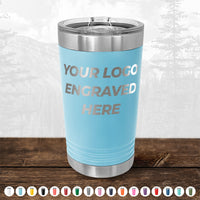 Xmas in July SALE - Engraved Custom Logo Drinkware - Front Engraved Logo Included - Low $200 Minimal Order
