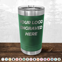 Xmas in July SALE - Engraved Custom Logo Drinkware - Front Engraved Logo Included - Low $200 Minimal Order