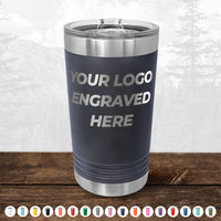 Xmas in July SALE - Engraved Custom Logo Drinkware - Front Engraved Logo Included - Low $200 Minimal Order