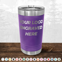 Xmas in July SALE - Engraved Custom Logo Drinkware - Front Engraved Logo Included - Low $200 Minimal Order