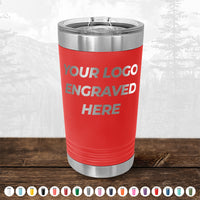 Xmas in July SALE - Engraved Custom Logo Drinkware - Front Engraved Logo Included - Low $200 Minimal Order