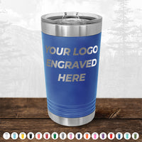 Xmas in July SALE - Engraved Custom Logo Drinkware - Front Engraved Logo Included - Low $200 Minimal Order