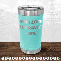 Xmas in July SALE - Engraved Custom Logo Drinkware - Front Engraved Logo Included - Low $200 Minimal Order