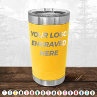 Xmas in July SALE - Engraved Custom Logo Drinkware - Front Engraved Logo Included - Low $200 Minimal Order