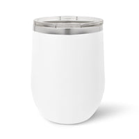 Kodiak Coolers' Custom 12 oz Wine Cups feature a white insulated tumbler with a stainless steel lid, ideal for laser engraved logos or designs.