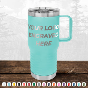 A Custom Travel Tumbler 20 oz by Kodiak Coolers with your logo engraved on it for a personalized touch.