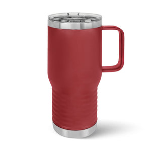 The Kodiak Coolers Custom 20 oz Travel Tumbler, with a sturdy handle and clear lid, is perfect for on-the-go enjoyment. Made from durable stainless steel, it can be laser-engraved with your logo or design for a personalized touch. No minimum order required with volume pricing available.