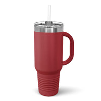 Stainless steel insulated POD - 40 oz Travel Tumbler with Built in Handle and Straw by Kodiak Coolers on a white background.