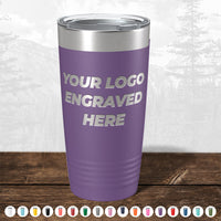 Kodiak Coolers' purple insulated tumbler offers a laser-etched "Your Logo Engraved Here" design, ideal for custom corporate promotional gifts. See bottom for additional color choices. Limited time offer with no setup fees.