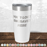 Kodiak Coolers SALE: Custom tumblers with laser-engraved logo, shown in white with color options below—ideal corporate promo gift, no setup fees, fast turnaround, Throwback Thursday pricing & bulk wholesale available.