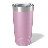 The Custom 20 oz Tumblers by Kodiak Coolers feature a pink stainless steel finish and silver lid, ideal for personal laser-engraved designs. These high-quality tumblers provide excellent drinkware options with no minimum order and volume pricing, perfect for wholesale.