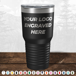 Custom Drinkware Engraved with your Logo or Design - Front Side Logo Included - HUGE LABOR DAY SALE