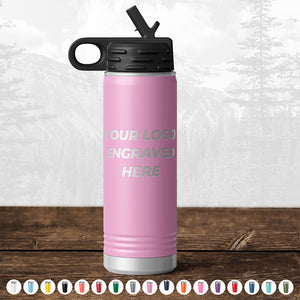 A Kodiak Coolers custom water bottle with your logo engraved on it, perfect for promotional materials.
