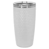 A black Kodiak Coolers travel mug featuring a laser-etched "Joe on the Go" logo sits elegantly on a table, surrounded by aromatic coffee beans and a small potted succulent. Ideal as a customized corporate promotional gift, this stylish tumbler is available with no setup fees and fast turnaround during the special 72-hour sale ending soon.