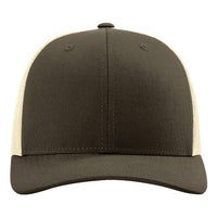 A structured Richardson 115 Low Pro Snapback Trucker Cap with a snapback closure on a white background.