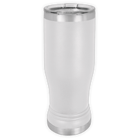 A 14 oz BLANK ITEM Insulated Pilsner Glass by Kodiak Coolers with a clear lid, ideal for custom logo gifts or personalized mugs, displayed on a plain white background.