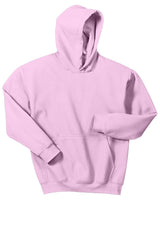 A Gildan - Youth Heavy Blend Hoodie Sweatshirt 18500B in youth sizes on a white background.