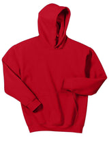 A Gildan Youth Heavy Blend Hoodie Sweatshirt 18500B, durable and comfortable, on a white background.