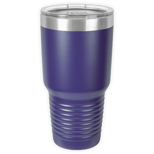 The Kodiak Coolers BLANK ITEM - Insulated 30 oz Tumbler features purple stainless steel, a clear plastic lid, and a textured grip—ideal for creating custom or personalized mugs with your unique style.