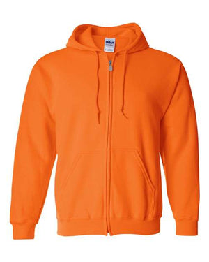 A Gildan Heavy Blend Full-Zip Hoodie Safety Sweatshirt with a metal zipper and classic fit.