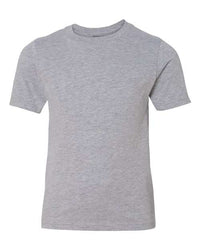 A Next Level Youth T-Shirt 100% Cotton, made of 100% combed cotton jersey, on a white background.