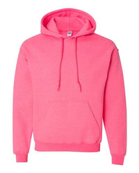 A Gildan Heavy Blend Hoodie Safety Sweatshirt with a double-lined hood made of fleece fabric.