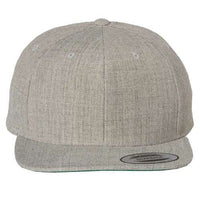 A Yupoong Classics 6089 Premium Flat Bill Snapback Cap with a camo design on a white background.